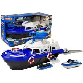   Rendőrségi szállítóhajó autókkal, hangokkal és fényekkel