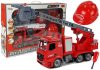 DIY Firetruck 2 az 1-ben készlet Kivehető emelők Csavarhúzó Hang Fényeffektusok Sisak