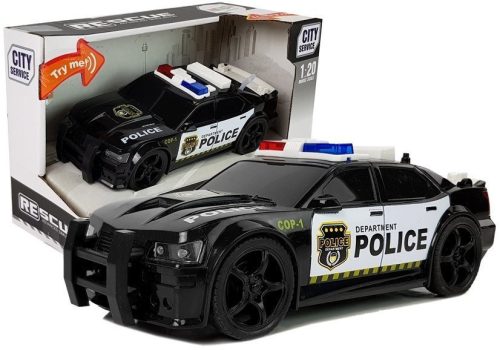 Police Car 1:20 hajtáslánc súrlódó hajtás hang Fényeffektusok Fekete