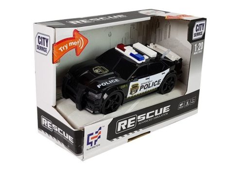 Police Car 1:20 hajtáslánc súrlódó hajtás hang Fényeffektusok Fekete