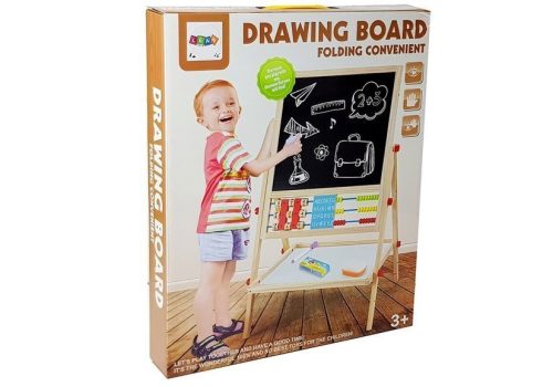 Fa krétatábla. Abacus. Óra, számok és mágnes