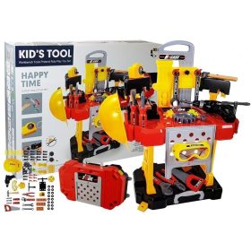   Barkácskészlet elemekkel 3 az 1-ben bőrönd műhely 85 elem 56 cm