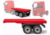 HL358 Mercedes Scania Actros piros jármű félpótkocsi
