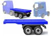 HL358 Mercedes Scania Actros kék jármű félpótkocsi