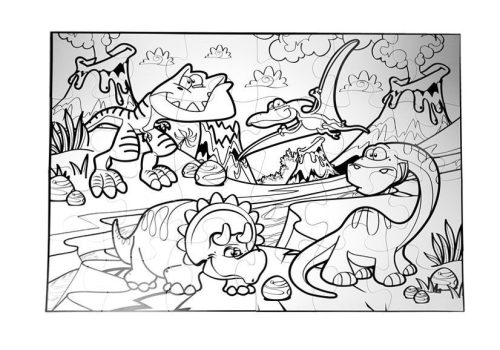 Jurassic Dinosaur Painting Puzzle 24 részes