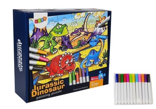 Jurassic Dinosaur Painting Puzzle 24 részes