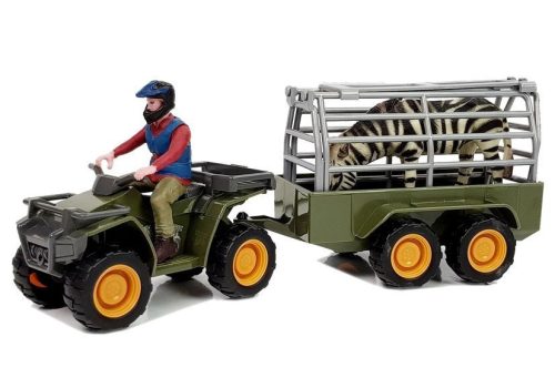 Quad egy Trailer Transporter Figurines Zebra-val