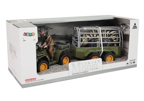 Quad egy Trailer Transporter Figurines Zebra-val