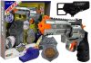 Rendőrségi készlet revolver 20 cm-es jelvénytartó, síp hang-fényeffektusok
