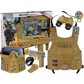 Katonai készlet fegyver maszk távcső mellény iránytű