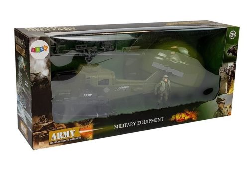 Katonai helikopter szett katona sisak