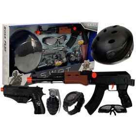 Rendőr készlet S.W.A.T. Pisztolyos sisak