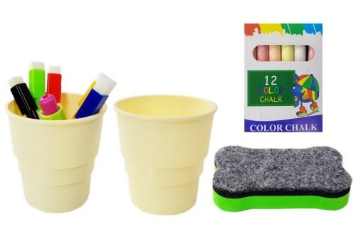 Mágneses krétatábla kék-piros kiegészítőkkel