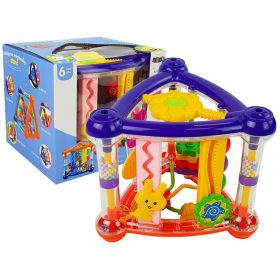   Színes Oktató Kocka Csörgő Formájú Tükör Babáknak Lila És Piros