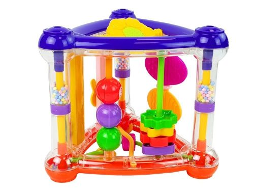 Színes Oktató Kocka Csörgő Formájú Tükör Babáknak Lila És Piros