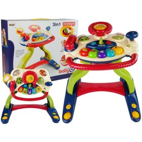   3 az 1-ben interaktív babakocsi baba kormánykerék hangdallamai állatok