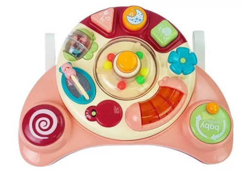 Interaktív Baba Panel Toy Music Animal Pink