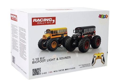 Hatalmas kerekes távirányítós busz 2.4G Sound Black