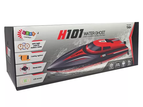 Távirányítású motorcsónak H101 Piros 1:48 2.4G 35 km/h