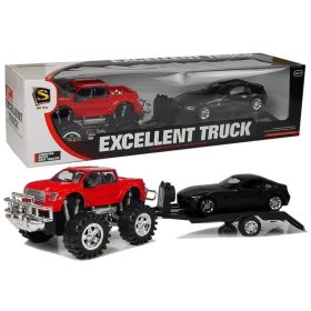 Járműkészlet Red Monster Truck Fekete BMW Caravan 58 cm