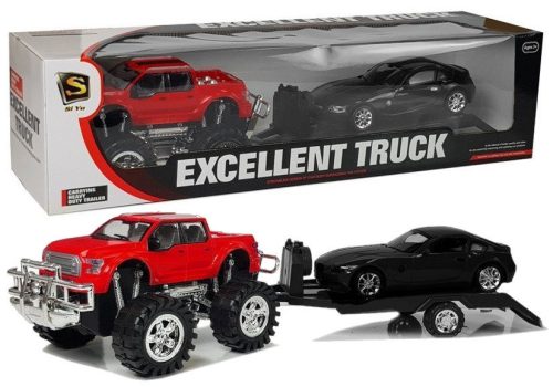 Járműkészlet Red Monster Truck Fekete BMW Caravan 58 cm