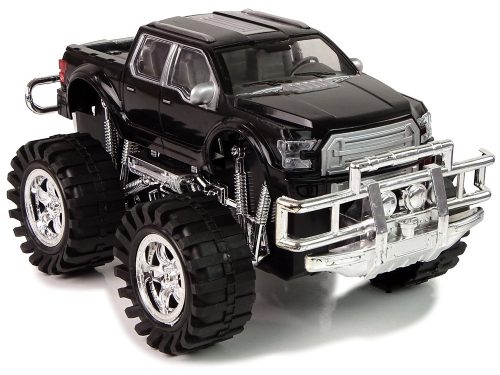 Járműszett Fekete Monster Truck Fehér Lakókocsi 58 cm