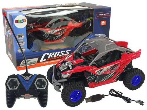 Cross Country távirányítós terepautó 27 MHz piros