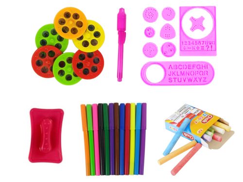 Kétoldalas tábla krétatollak állvány projektor képek rózsaszín