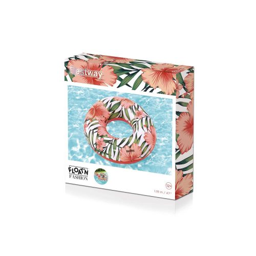 Úszógyűrű rózsaszín pálmákkal 119 m Bestway 36237