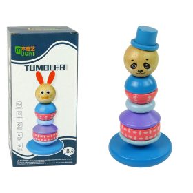   Fából készült oktatási piramis panda egyensúlyozó torony