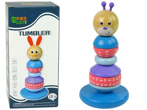 Fából készült mackó oktatási piramis egyensúlyozó torony