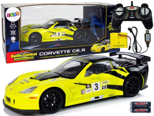 R / C Racing Sport Car 1:18 Corvette C6.R sárga 2,4 G lámpák
