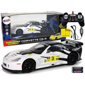   Versenysportautó R/C 1:18 Corvette C6.R fehér 2,4 G lámpák