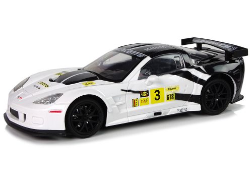 Versenysportautó R/C 1:18 Corvette C6.R fehér 2,4 G lámpák