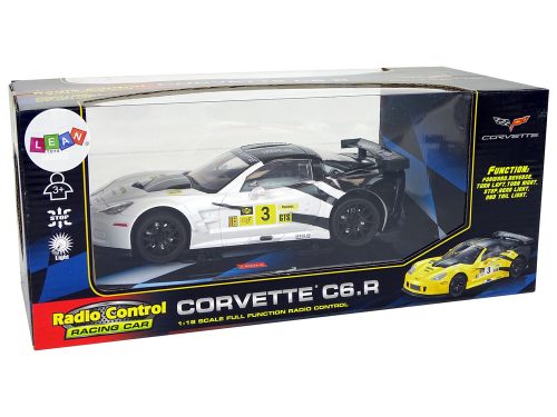 Versenysportautó R/C 1:18 Corvette C6.R fehér 2,4 G lámpák