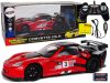 Versenyautó Távirányítós 1:18 Corvette C6.R Piros 2.4 G Fényekkel