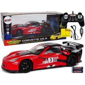   Versenyautó Távirányítós 1:18 Corvette C6.R Piros 2.4 G Fényekkel