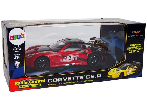 Versenyautó Távirányítós 1:18 Corvette C6.R Piros 2.4 G Fényekkel