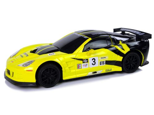 Sportautó R/C 1:24 Corvette C6.R sárga 2,4 G lámpák