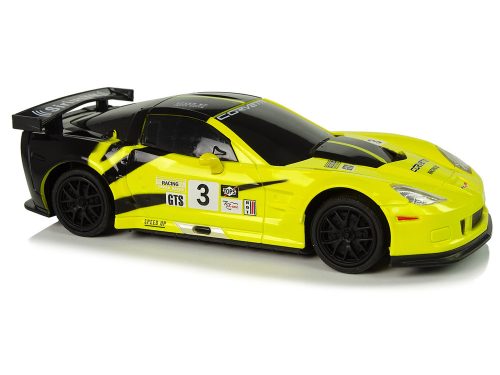 Sportautó R/C 1:24 Corvette C6.R sárga 2,4 G lámpák