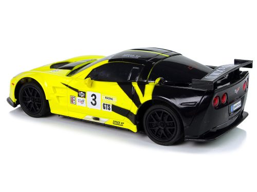 Sportautó R/C 1:24 Corvette C6.R sárga 2,4 G lámpák