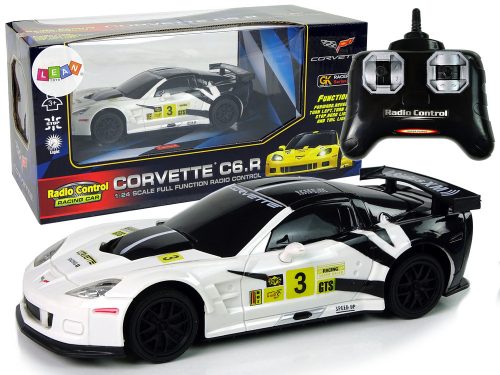 Sportautó R/C 1:24 Corvette C6.R fehér 2,4 G lámpák