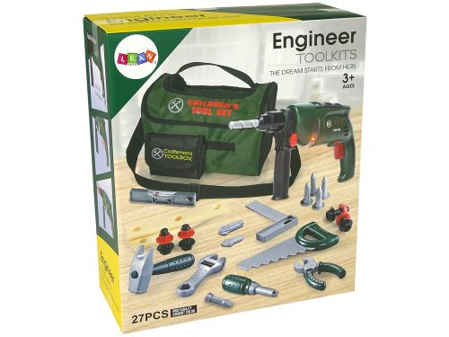 Barkácskészlet táskában fúrókalapács fűrészkulcs