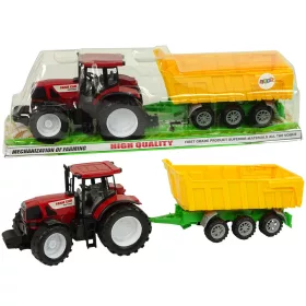 Traktor Piros Billencs Teherautó Sárga Traktor 50 cm