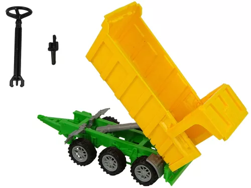 Traktor Piros Billencs Teherautó Sárga Traktor 50 cm