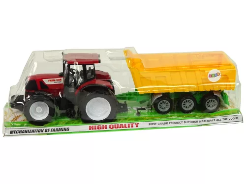 Traktor Piros Billencs Teherautó Sárga Traktor 50 cm