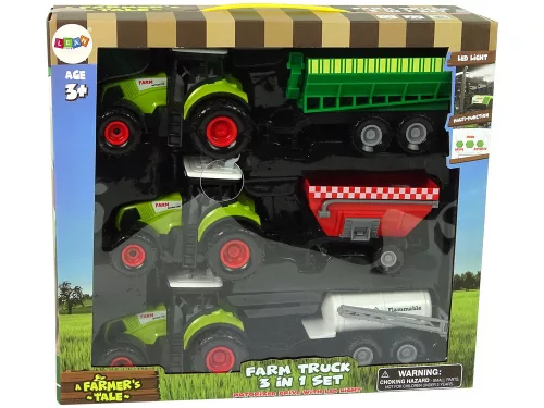 Három traktor pótkocsi permetező mezőgazdasági traktor készlet