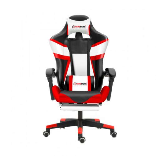 Herzberg HG-8082: Tri-color Gaming and Office Chair with T-shape Accent Red