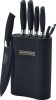 Royalty Line RL-6MSTK: 7-Piece Non-Stick Knife Set with Block - Black