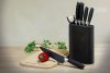 Royalty Line RL-6MSTK: 7-Piece Non-Stick Knife Set with Block - Black